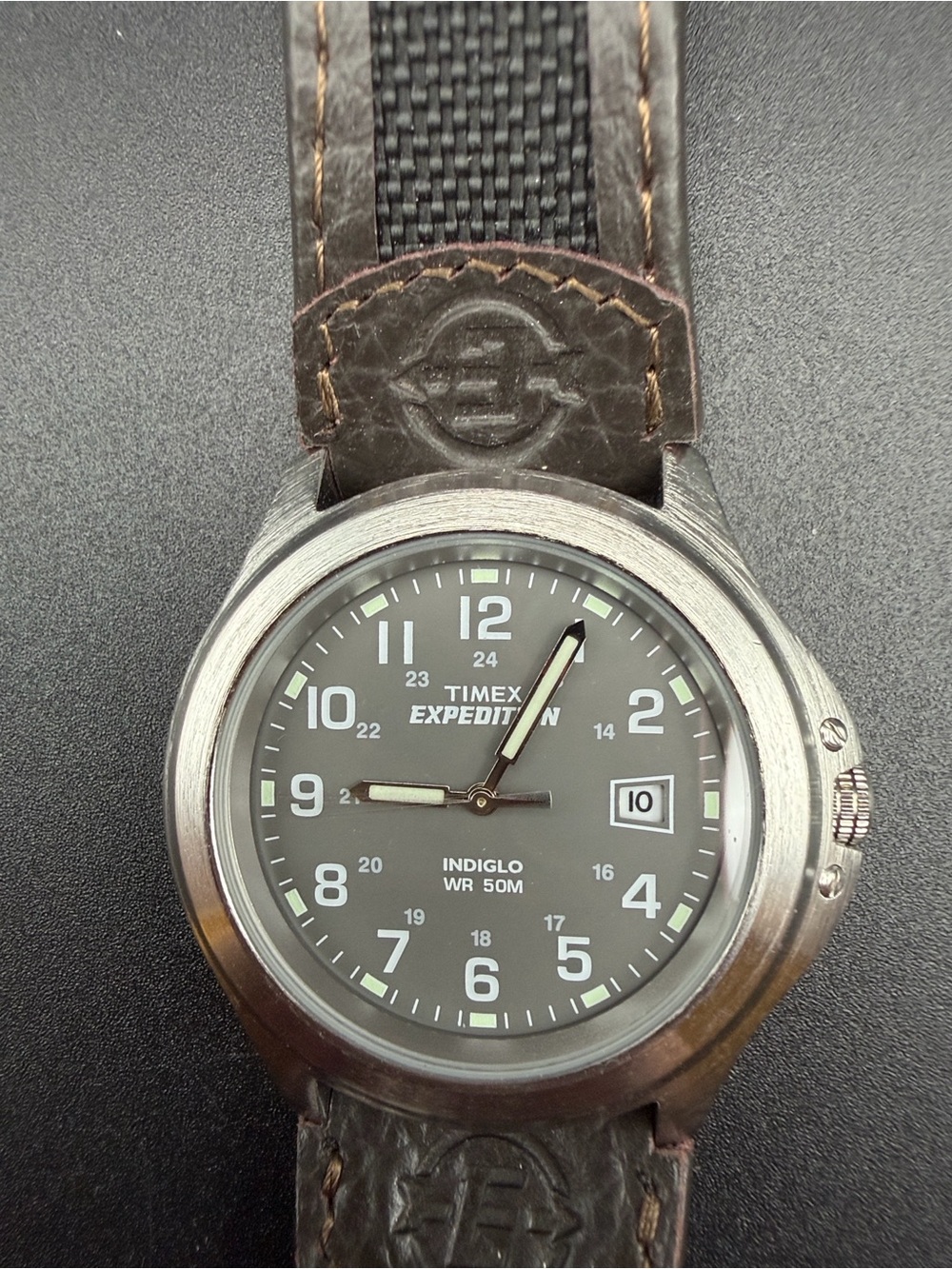 Timex Expedition Watch CR2016 cell T40091 Indiglo Leather #W05 - Picture 13 of 13